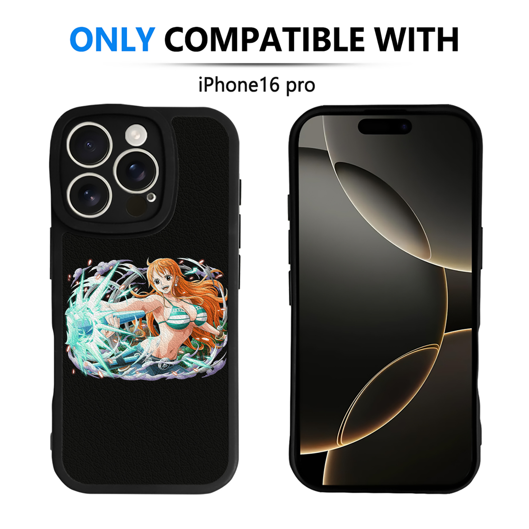 （画像用） ワンピース ナミ ONE PIECE Nami 【iPhone 16シリーズ対応】シリコンスマホケース（レザー調） 材質：シリコン